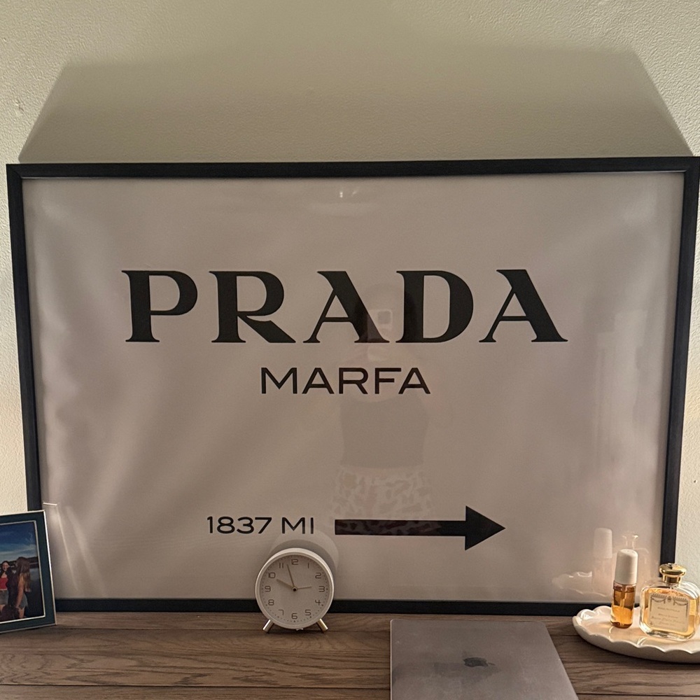 Prada Marfa Sign in Black and White